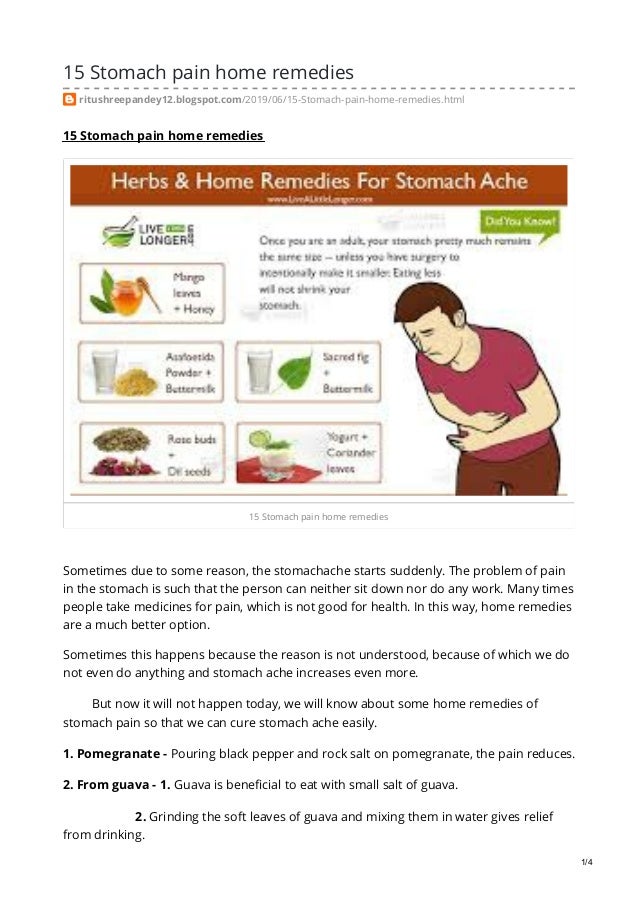 15 stomach pain home remedies