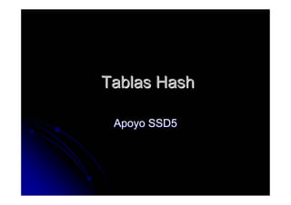 Tablas Hash

 Apoyo SSD5
 