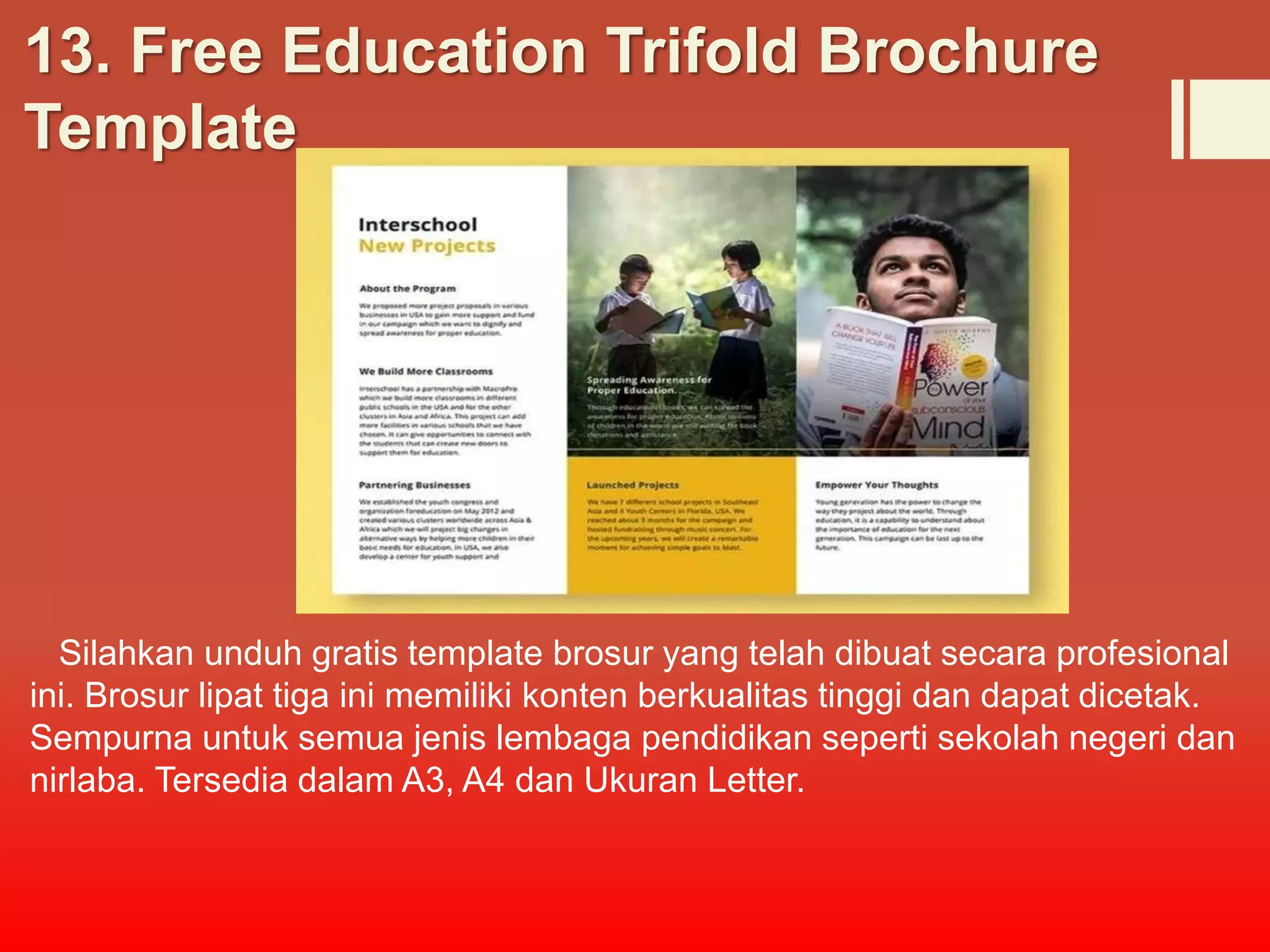 15 template brosur pendidikan di microsoft word PPTX
