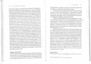 130 THE COMMUNAL PROBLEM
which did not approve of the Boycott resolution of the Benares
Congress and of the methods of agitation in vogue in Bengal.
There was another led by Lokamanya Tilak andAurobindo Ghosh
who had faith in these methods alone. Lala Lajpat Rai inclined
towards the latter, but did not want to break with the former. In
the meantime, Mr. Morley had raised his historic cry of "Rallying
the moderates," and the Government had begun desperately to
coquette with them. Consequently, before the Surat Congress,
forces had been working from without and within which made the
split almost inevitable. The bomb outrage at Muzaffarpur, which
followed the Congress, widened the split still further and gave the
Government an opportunity of scattering the extremist forces
altogether. Tilak was sent to jail for six years. Aurobindo Ghosh
was hauled up for conspiracy. Lala Lajpat Rai went to America
as a voluntary exile. The "Bande Mataram" was confiscated, the
whole nationalist press smashed and choked, and the movement
so forcibly suppressed that it went deep underground. On the
other hand, the Reforms which had been kept dangling before the
people began to take shape and appeared so satisfactory to
moderates that from the Congress camp at Madras, Surendra
Nath Banerji welcomed them in terms of genuine rapture. Thus
the situation was well in hand, and for some time there was no
danger of any untoward developments from the Congress side.
The suppressed fires which were still smouldering underground,
with occasional booms and flashes, could well be expected to
die a natural death on account of the change in the general
atmosphere of the country.
ITS FRUITION	131
Punjab Hindu Conference at Lahore, and a Hindu Sabha was
founded as a counterblast to the Muslim League.
The introduction of separate electorates was the crowning
measure of the divide-and-rule policy. The wedge thus devised
was by its very nature calculated to obstruct the growth of
Nationalism and could at will, by well-directed blows, be made
to sink deeper and deeper into the body politic.
"Hindus and Mohammedans were estranged more than
they had been for many years, constitutional reform received a
staggering blow. Hindus went about saying that it was no good
trying further to co-operate with Mohammedans for national
purposes, and Mohammedans were making nO:secret of their
delight and of their determination to continue the policy whiCh
had yielded them so much."
After this nothing remained to be done but to let things work.
The religious tension was already there; the political sections had
been successfully divided; the civic and economic life too was
effectively in hand; all that remained was, when policy demanded,
to pull a wire here and a wire there at psychological moments to
produce the desired explosion. In fact, so dependable were the
batteries and so surcharged remained the atmosphere with
destructive energy that, as we shall see, huge explosions were
suddenly created at moments, when politically and even in their
religious moods the two communities were most united. And
through these explosions, well-managed and well-timed, the rising
tides of the national movement, as they rolled against the
Government one after the other, were successfully attacked,
weakened and even broken.
Separate Electorates
In 1909, separate electorates became a part of the Constitution,
and elections on a communal basis began to carry the communal
virus into those sections of Indian society which upto this time
were comparatively free from it. In this year was held the first
Pan-Islamism
But while the Congress was losing power the Muslim League
75. The Awakening of India, Ramsay MacDonald.
 