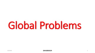Vocabulary and Sentences about global problems | PPT