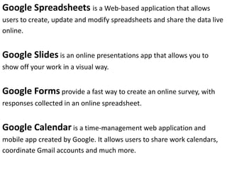 Google tools & its services | PPTX