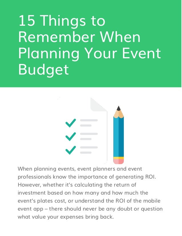 15 things to remember when planning your event budget