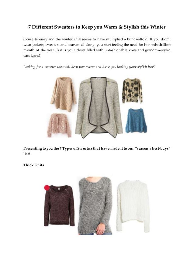 7 Different Sweaters to Keep you Warm & Stylish this Winter