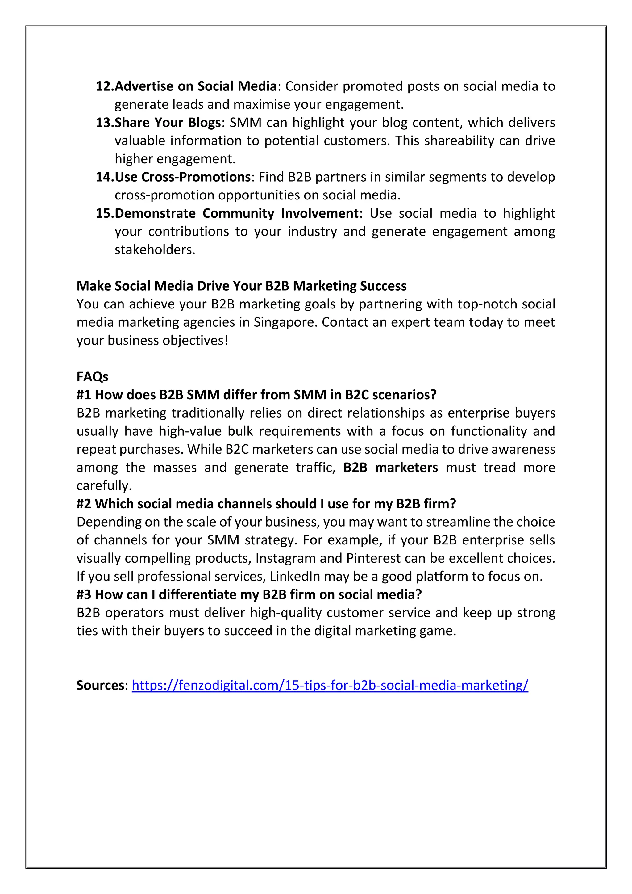 15 Tips for B2B Social Media Marketing | PDF | Small and Medium-sized ...