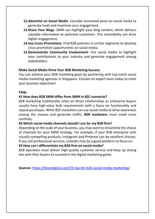 15 Tips for B2B Social Media Marketing | PDF