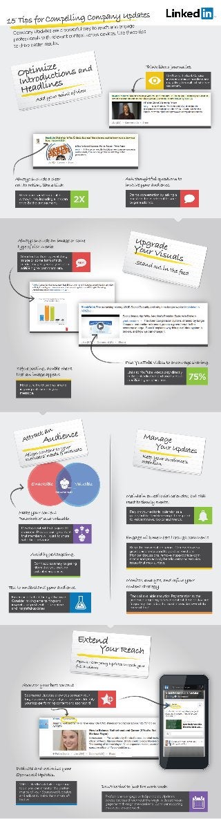 15 tips for better company page updates infographic