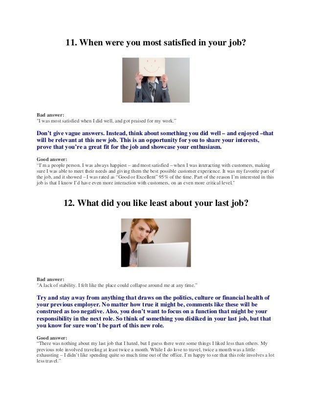when were you most satisfied in your job