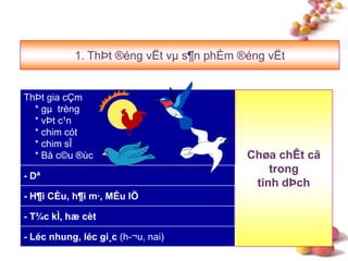 #
ThÞt gia cÇm
* gµ trèng
* vÞt c¹n
* chim cót
* chim sÎ
* Bå c©u ®ùc
1. ThÞt ®éng vËt vµ s¶n phÈm ®éng vËt
Chøa chÊt cã
trong
tinh dÞch
- Dª
- H¶i CÈu, h¶i m·, MÉu lÖ
- T¾c kÌ, hæ cèt
- Léc nhung, léc gi¸c (h-¬u, nai)
 