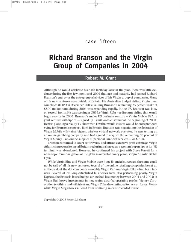 Case Study "Virgin Group of Companies" PDF