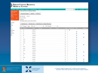 © American College of Surgeons 2016—Content cannot be reproduced or
repurposed without written permission of the American College of Surgeons.
 