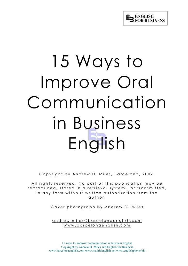 15 ways to improve oral communicaton