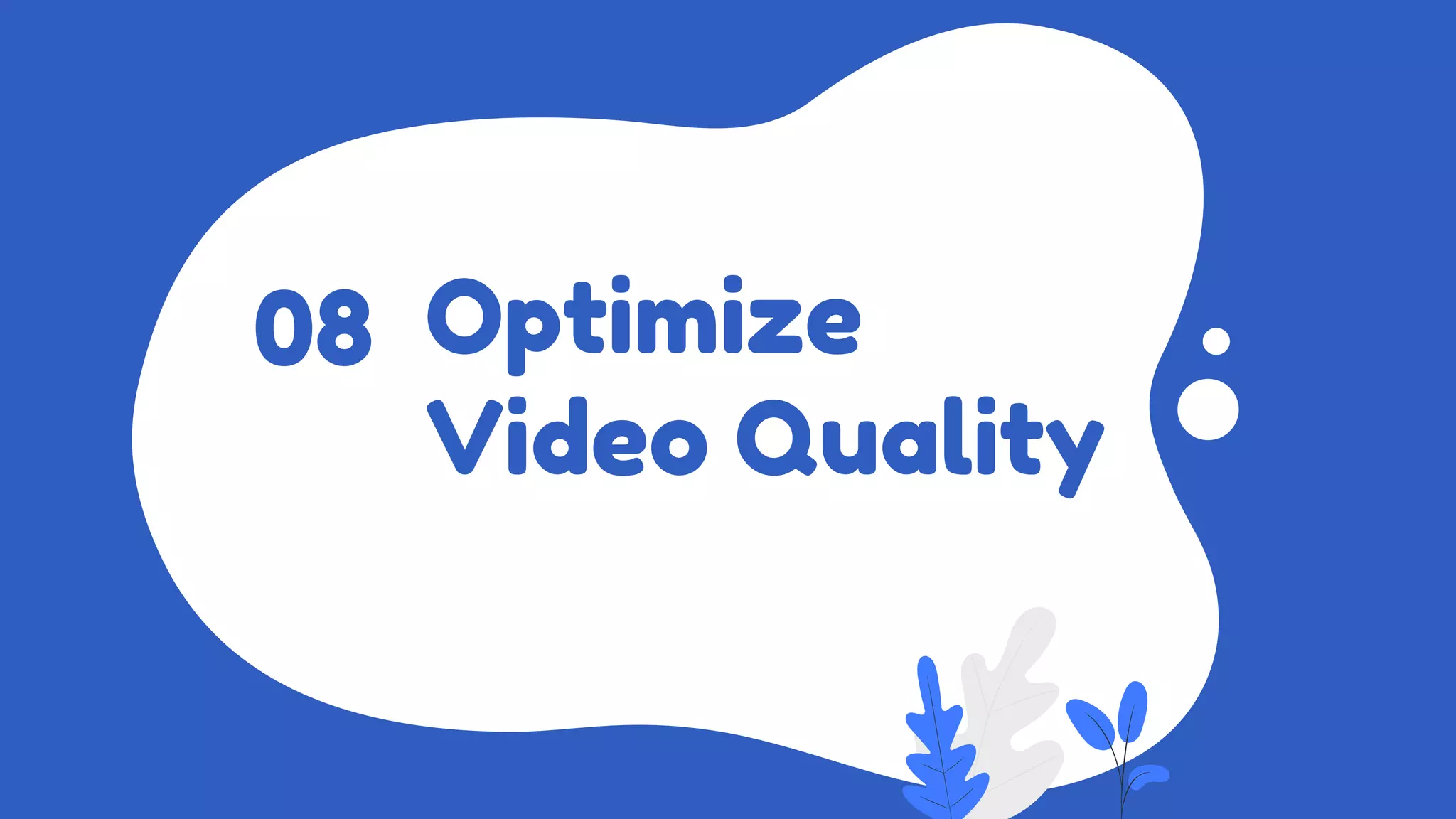 Optimize
Video Quality
08
 