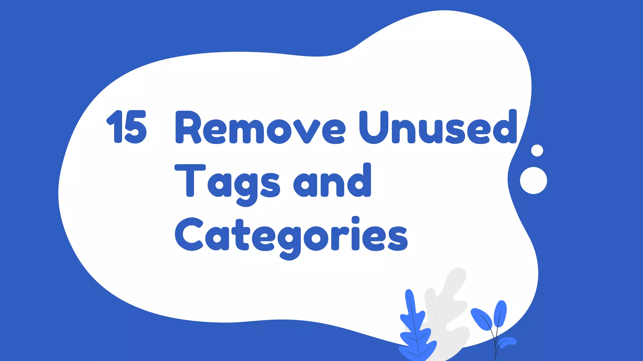 Remove Unused
Tags and
Categories
15
 