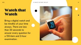 Watchthat
Watch
Bring a digital watch and
be mindful of your time
always. There are less
than 50 seconds to
answer every q...
