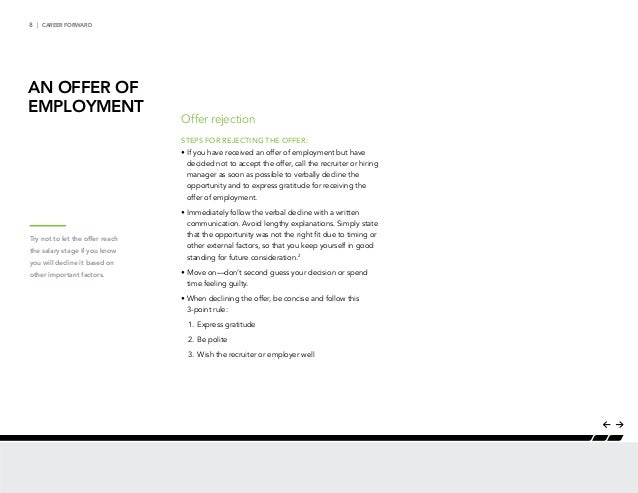 Career Forward An Offer Of Employment