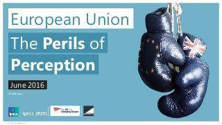 © 2016 Ipsos.
1EU Perils of Perception 2016
European Union
The Perils of
June 2016
Perception
 