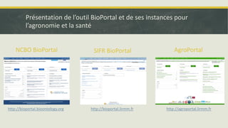 Présentation de l’outil BioPortal et de ses instances pour
l’agronomie et la santé
http://bioportal.bioontology.org http:/...
