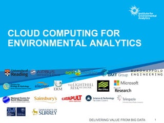 DELIVERING VALUE FROM BIG DATA 1
CLOUD COMPUTING FOR
ENVIRONMENTAL ANALYTICS
 