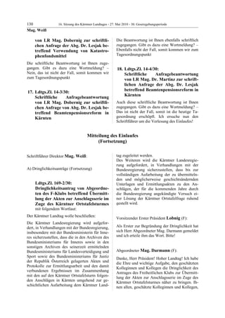 16. LTG-Sitzung am 27. Mai 2010