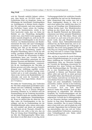 16. LTG-Sitzung am 27. Mai 2010