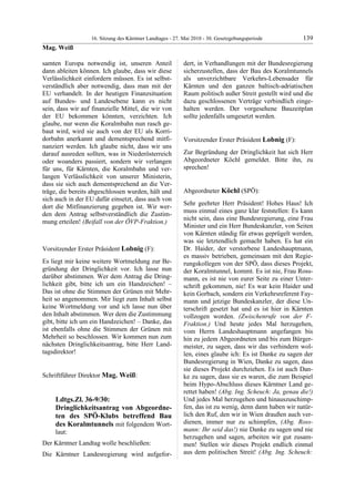 16. LTG-Sitzung am 27. Mai 2010