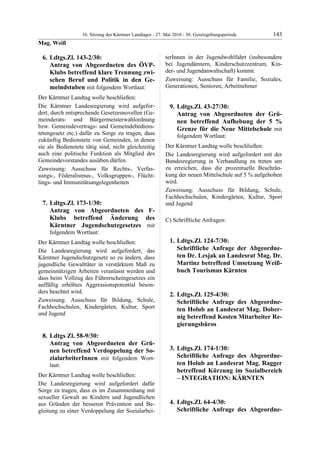 16. LTG-Sitzung am 27. Mai 2010