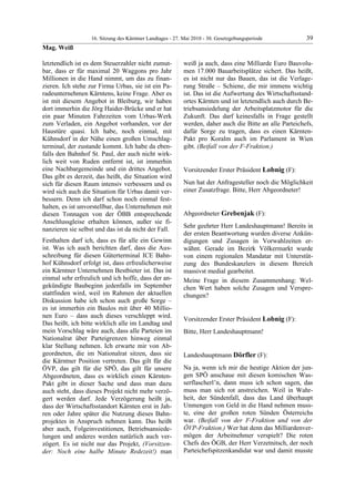 16. LTG-Sitzung am 27. Mai 2010