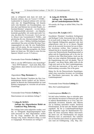 16. LTG-Sitzung am 27. Mai 2010