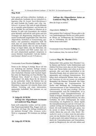 16. LTG-Sitzung am 27. Mai 2010