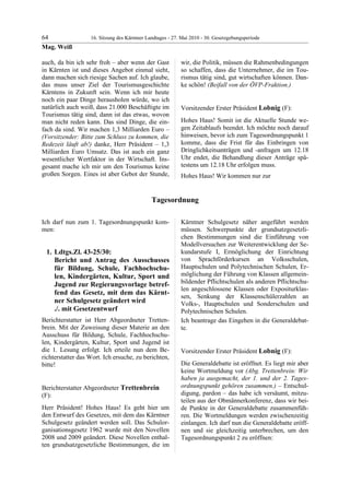 16. LTG-Sitzung am 27. Mai 2010