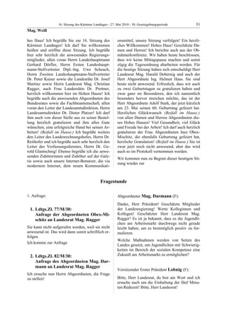 16. LTG-Sitzung am 27. Mai 2010