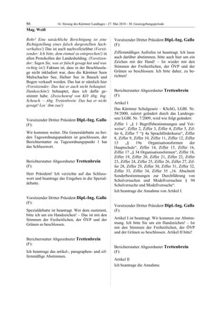 16. LTG-Sitzung am 27. Mai 2010