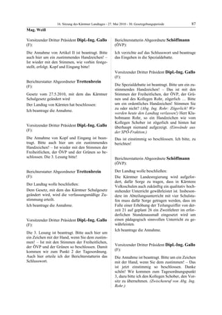 16. LTG-Sitzung am 27. Mai 2010