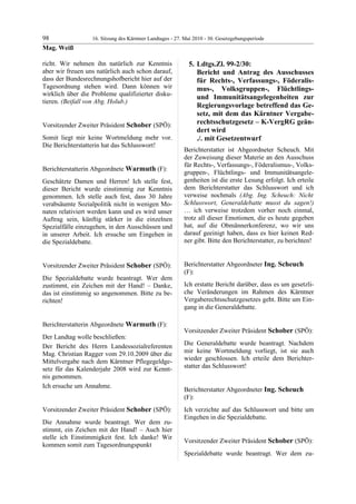 16. LTG-Sitzung am 27. Mai 2010