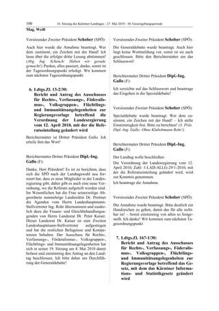 16. LTG-Sitzung am 27. Mai 2010