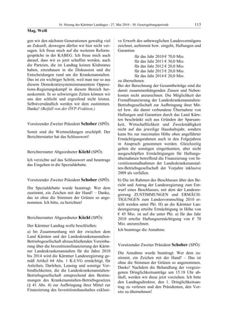 16. LTG-Sitzung am 27. Mai 2010