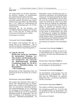 16. LTG-Sitzung am 27. Mai 2010