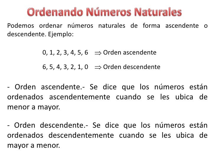 Ordenando Numeros Naturales