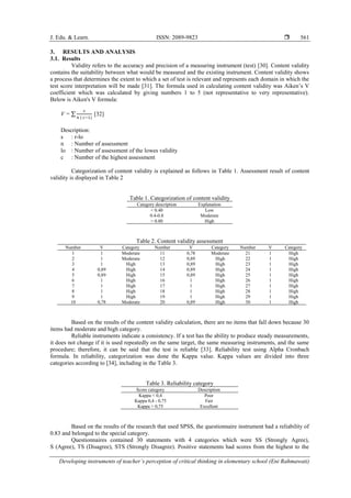 Developing instruments of teacher's perception of critical ...