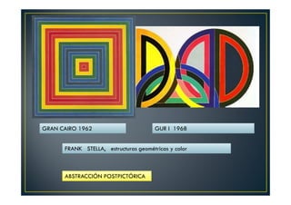 GRAN CAIRO 1962 GUR I 1968 
FRANK STELLA, estructuras geométricas y color 
ABSTRACCIÓN POSTPICTÓRICA 
 