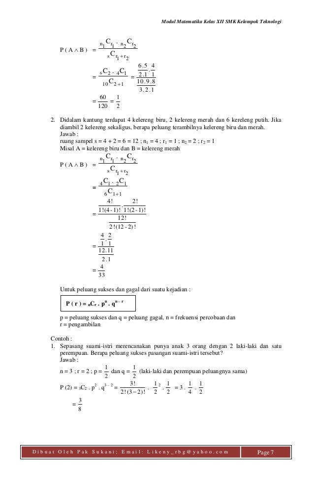 16 Modul Peluang Probabilitas Pak Sukani