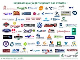 Empresas que já participaram dos eventos:
 