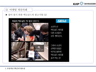 1. 공정개선 (혁신)의 필요성
5) 마켓팅 개선사례
▶ 많이 팔기 위한 맥도날드의 광고기법 (2)
 