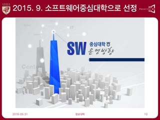 2015. 9. 소프트웨어중심대학으로 선정
2016-05-31 정보대학 10
 