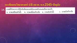 แนวข้อสอบวิทยาศาสตร์ ป.6 สสวท. พ.ศ.2545-ปัจจุบัน
14.
 