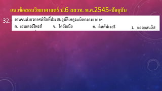 แนวข้อสอบวิทยาศาสตร์ ป.6 สสวท. พ.ศ.2545-ปัจจุบัน
32.
 