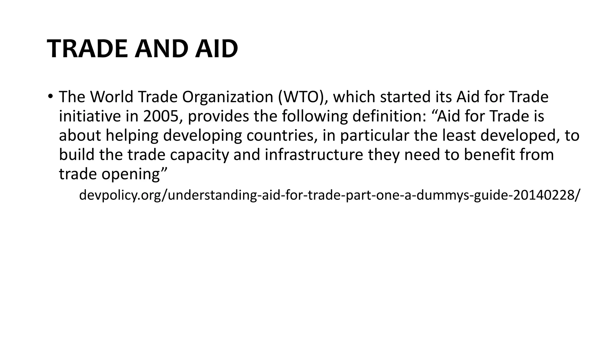 GLOBAL PERSPECTIVE CAMBRIDGE IGCSE: TRADE AND AID | PPTX