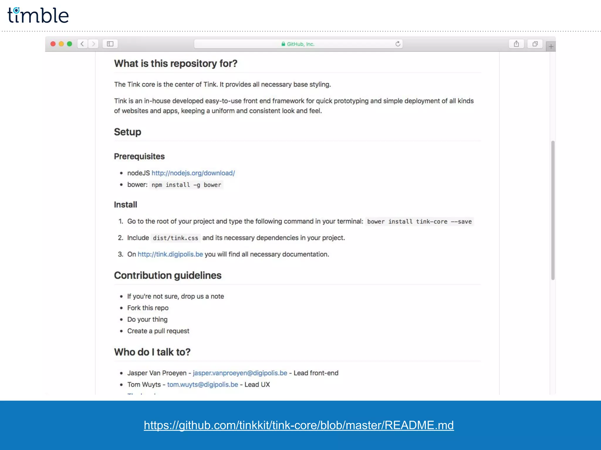https://github.com/tinkkit/tink-core/blob/master/README.md
 