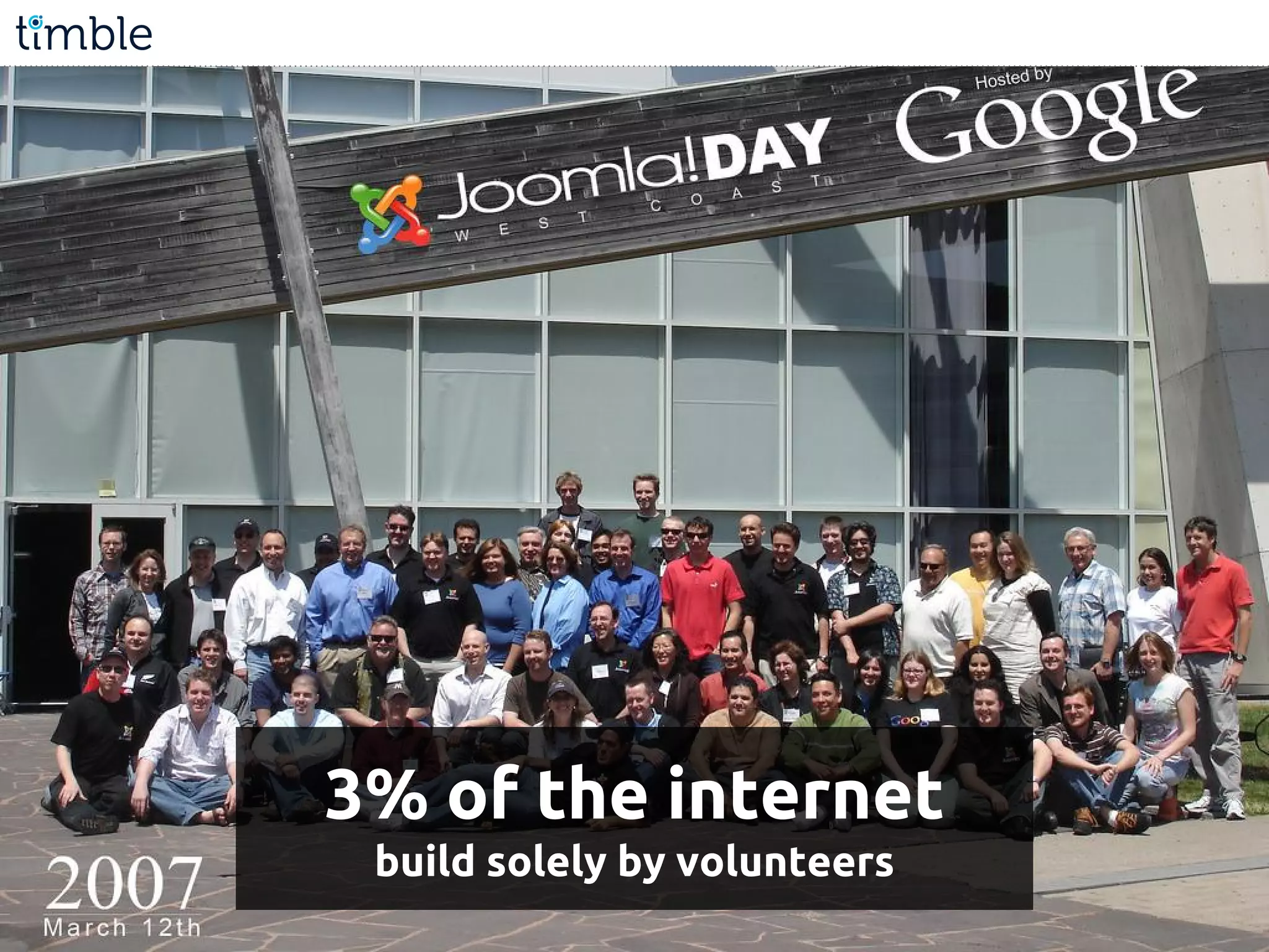 3% of the internet
build solely by volunteers
 